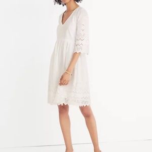 Madewell Women's Eyelet Lattice Dress white size 2